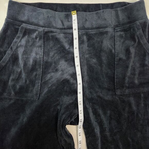 Vtg Juicy Couture L Y2k Tracksuit Pants Embroidered Black Velour Brittany Spears - Picture 6 of 8